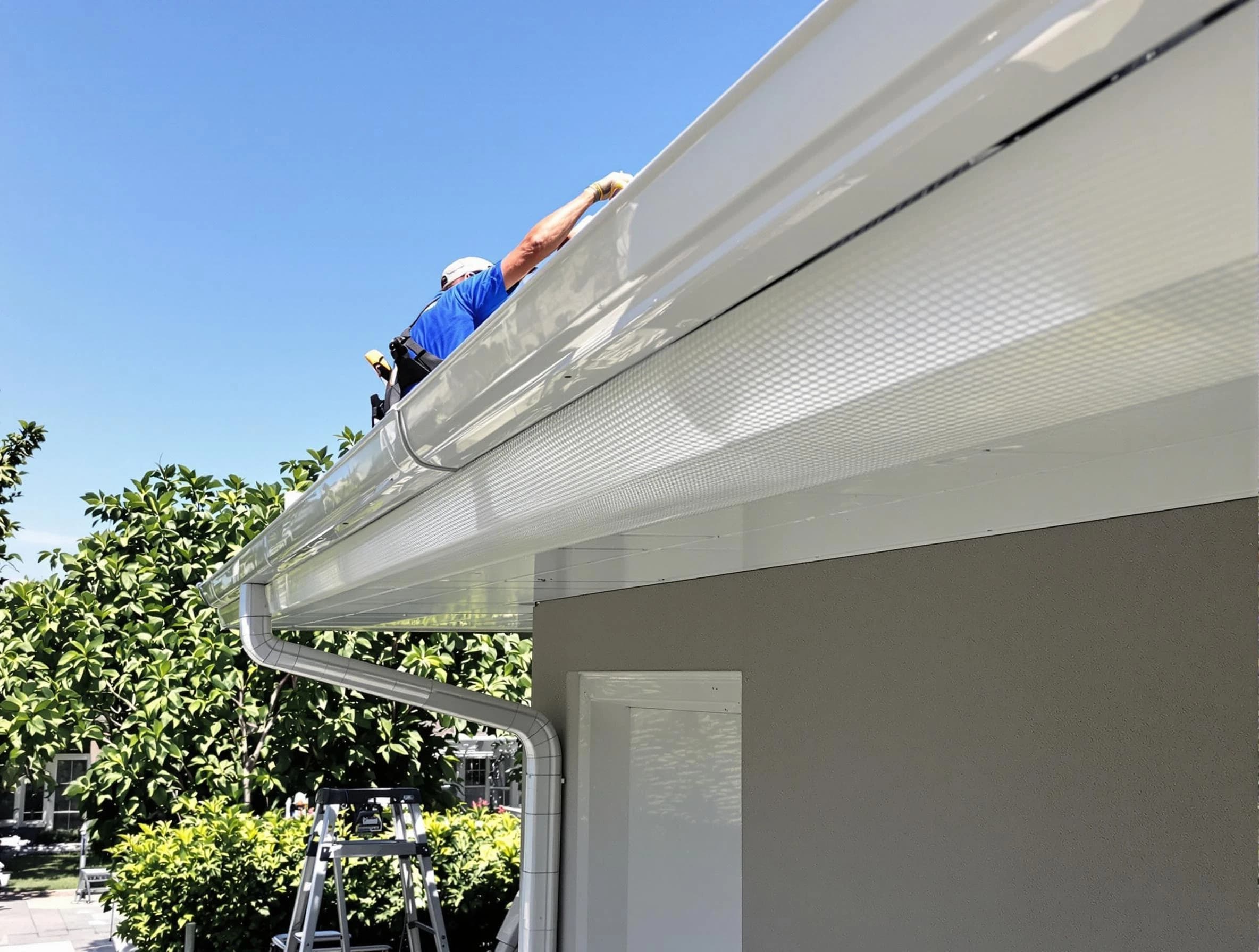 Debris-free gutter guard system by Brecksville Roofing Company in Brecksville, OH