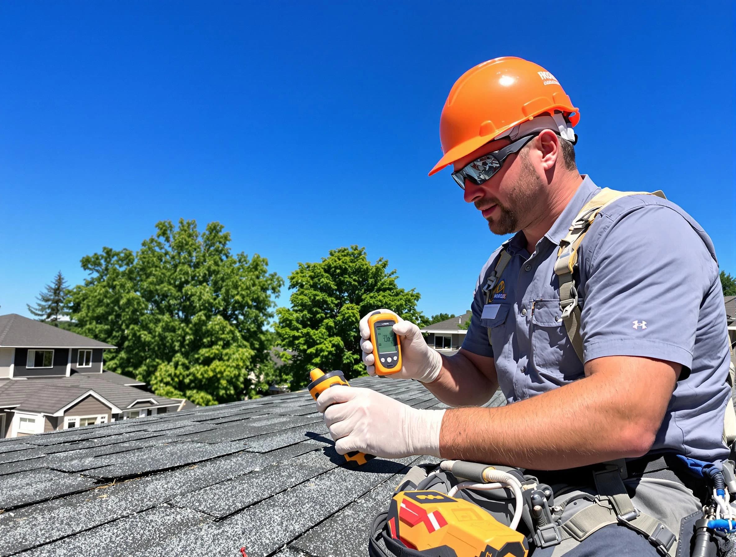 Brecksville Roofing Company conducting a roof inspection in Brecksville, OH