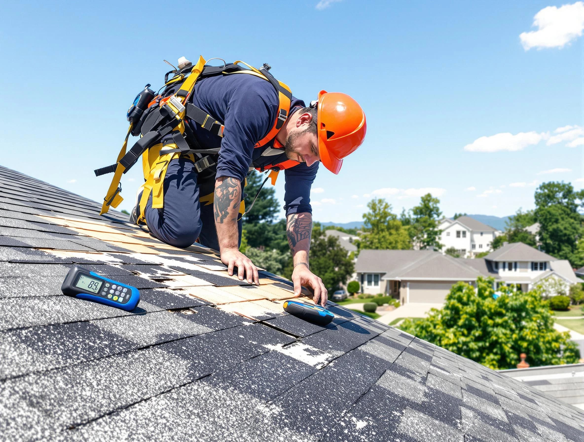 Brecksville Roofing Company professional performing roof repairs in Brecksville, OH