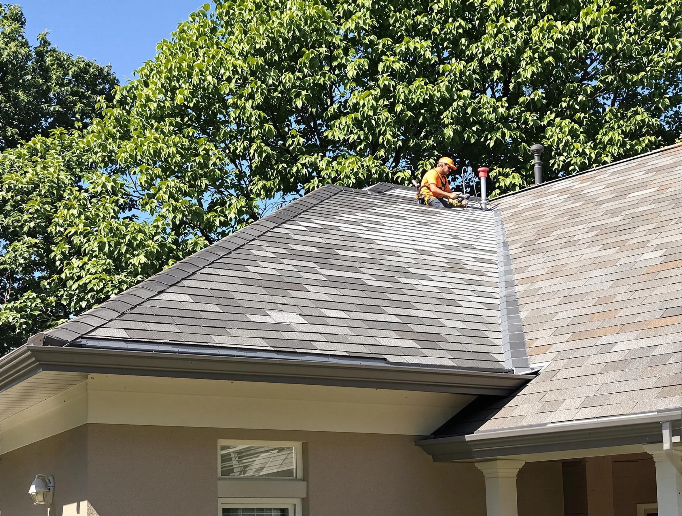 Newly completed shingle roofing by Brecksville Roofing Company in Brecksville, OH